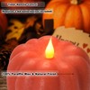 3PCS Fall Flameless Pumpkin Candles - Battery-Powered Flickering Candle with