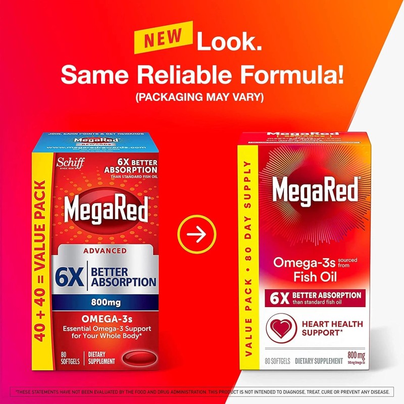 MegaRed Advanced 6X Absorption Softgels - Omega-3 Fish Oil Supplement