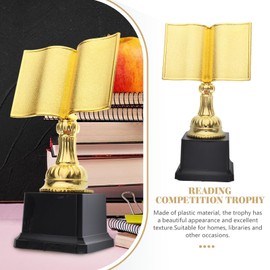 Gold Award Trophy Cups Reading Book Star Trophy Reading Competition Award Trophy First Place Winner Award Trophies Reading Appreciation Winning Prizes Props Gold Plastic Trophy