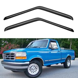 Cxdar Window Rain Guards Visors for 1980-1996 Ford F150 Regular/Single Cab, Window Vent Wind Deflectors Shades for 1980-1996 Ford Bronco F250 F350 Standard Cab