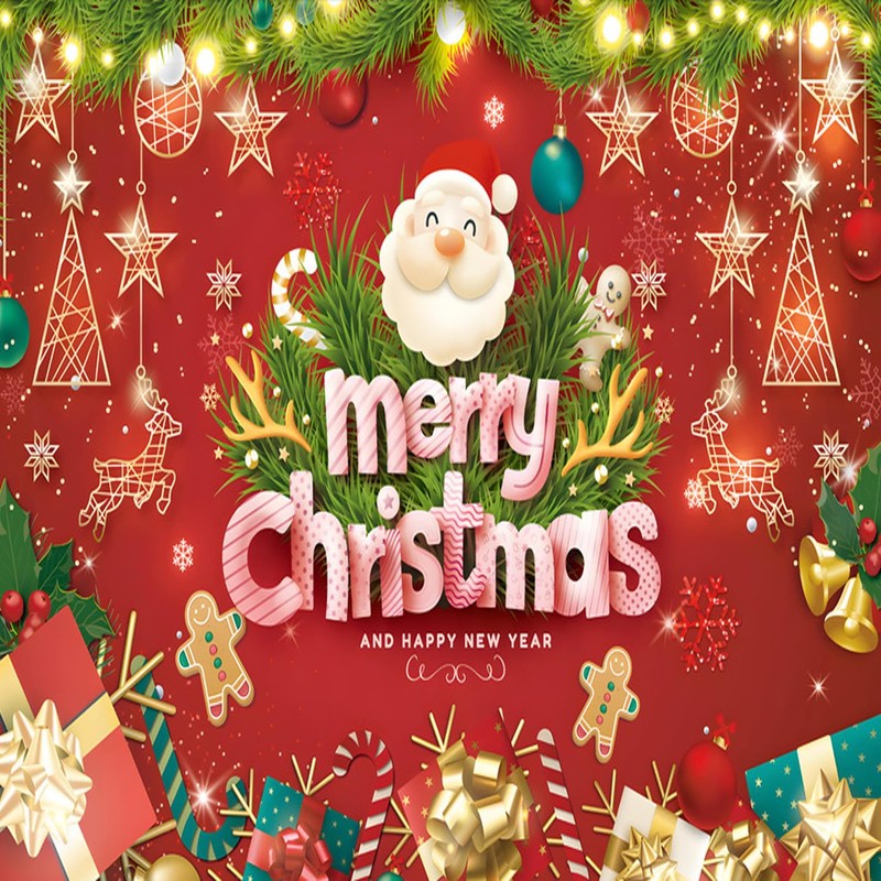 24Pcs Christmas Press on Nails Medium Artificial Square Acrylic False