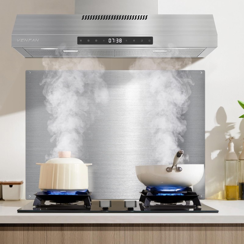 VENFAN 24" x 30" Stainless Steel Backsplash for Stove -