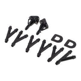RATCHROLL Windshield Washer Nozzle for Toyota 4Runner 1987-1995 Front W/ 6 Pcs Y Hose Connector Car 8538135040 Black Plastic 1 Set