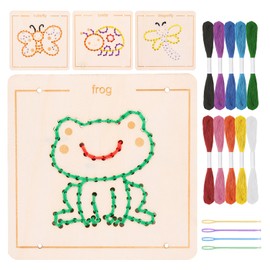 Montessori Wooden Lacing Toys for Toddlers and Kids 2-4 5-7 Years Old, Sewing Kit Fine Motor Skill Busy Board, Christmas, Birthday Gifts for Boys and Girls