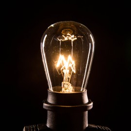 Commercial E26 String Lights with 16 Gauge Wire (50 Foot 25 Socket, S14 11 Watt Clear Bulb)