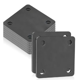 INMOZATA 8PCS 4'' x 4'' A36 Steel Plates, 1/4'' Thick Hot Rolled Steel Sheets with 4 Holes, Weldable Square Metal Plate for Welding, Structural Support, Industrial Use