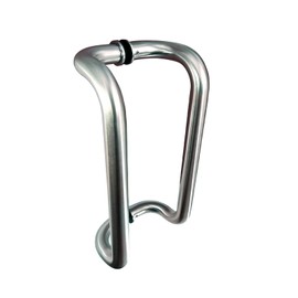 Top Hardware Stainless Steel Paired Offset Back-to-Back Pull Handle for Glass/Aluminum Door (Satin Finish, Stainless Steel)