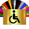 Disabled Toilet Sign (Handicapé) - Sticker Toilet Door Sign PVC