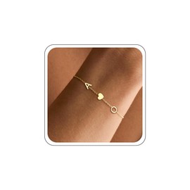 Gold Initial Bracelets for Women - Initial Bracelet Teen Gifts Trendy Stuff Stocking Stuffers for Teens Mom Christmas Gifts for Grandma Wife Best Friend Birthday Gift for Women with 2 Initials Back to