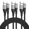 Cable USB a USB C, paquete de 3 cables de