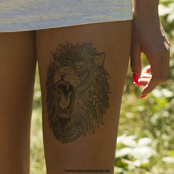 Lion Tattoo Body Tattoo Disposable Tattoo HB 496