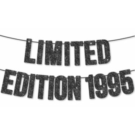 Limited Edition 1995 Banner for 30th Birthday Party Decoration,Happy 30th Men Women Birthday Party Banner,Handmade - Black