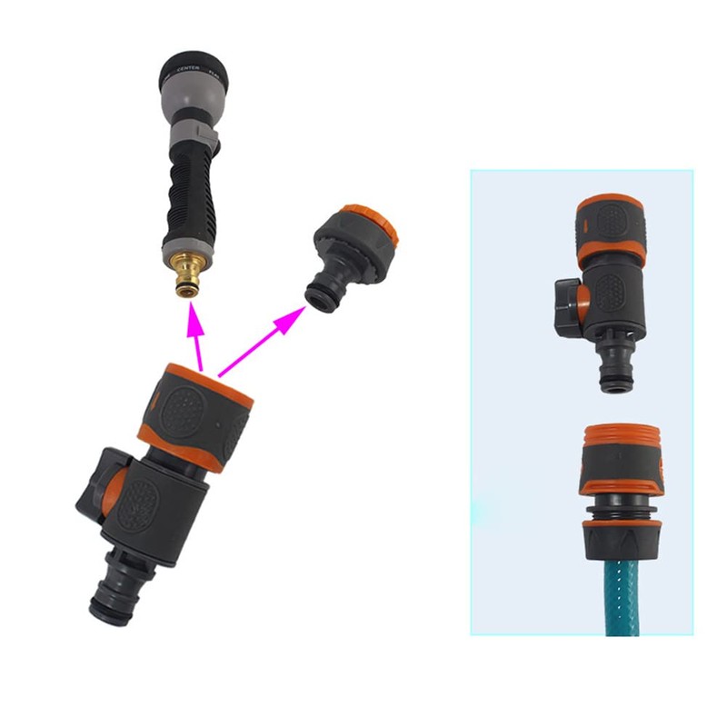 URPIZY 2PACK Quick Release in Line Shut Off Valve,Garden Hose