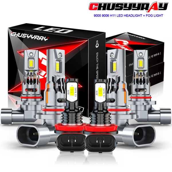 CHUSYYRAY 9005 9006 H11 Combo LED Headlight Bulbs Fog Light