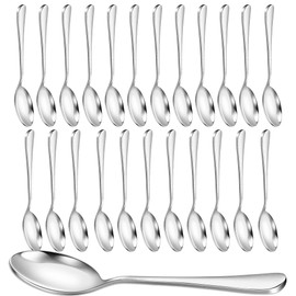 Soup Spoons Stainless Steel 24 Pcs Soup Spoon Sets Large Spoons for Eating Spoons Dishwasher Safe Home and Restaurant