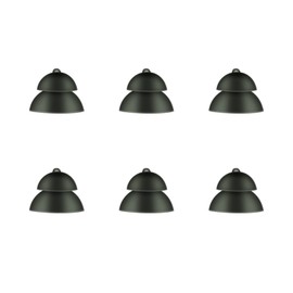 Banglijian Hearing Aid Ear Domes, 6 Ear Domes Double Layer Design for 2B Size Sound Tube (Black-M)