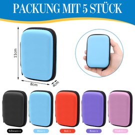 ZYNERY Pack of 5 Card Boxes, Playing Cards, Card Game, Waterproof, Carry Bag for Travel, for Storing Cards, Headphones and Data Cables