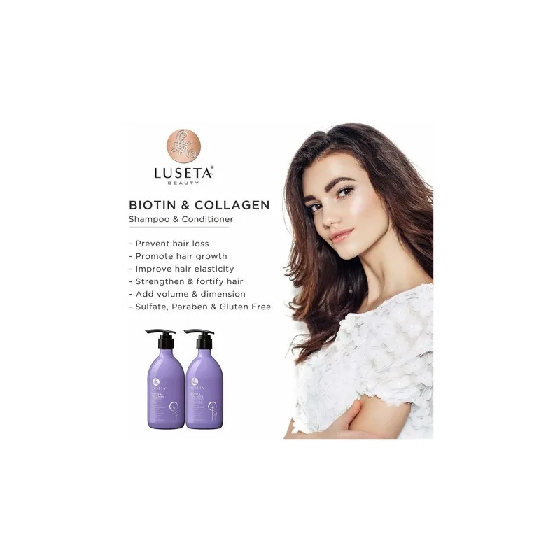 Luseta Shampoo Y Acondicionador Colageno Y Biotina 500 Ml