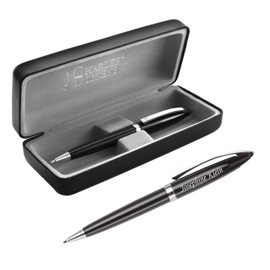 Schmalz® Charles Dickens Metal Ballpoint Pen with Engraving - Sheffield Model Elegant Rotating Function Black Refill - Birthday Gift with Gift Case (Black)