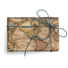 Kartos Globi World Maps Italian Wrapping Paper, Folded