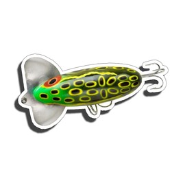Fishing Lure Sticker Vinyl Die Cut Jitterbug Bait Decal GREEN Fish Tackle Box Labels Jitter Bug