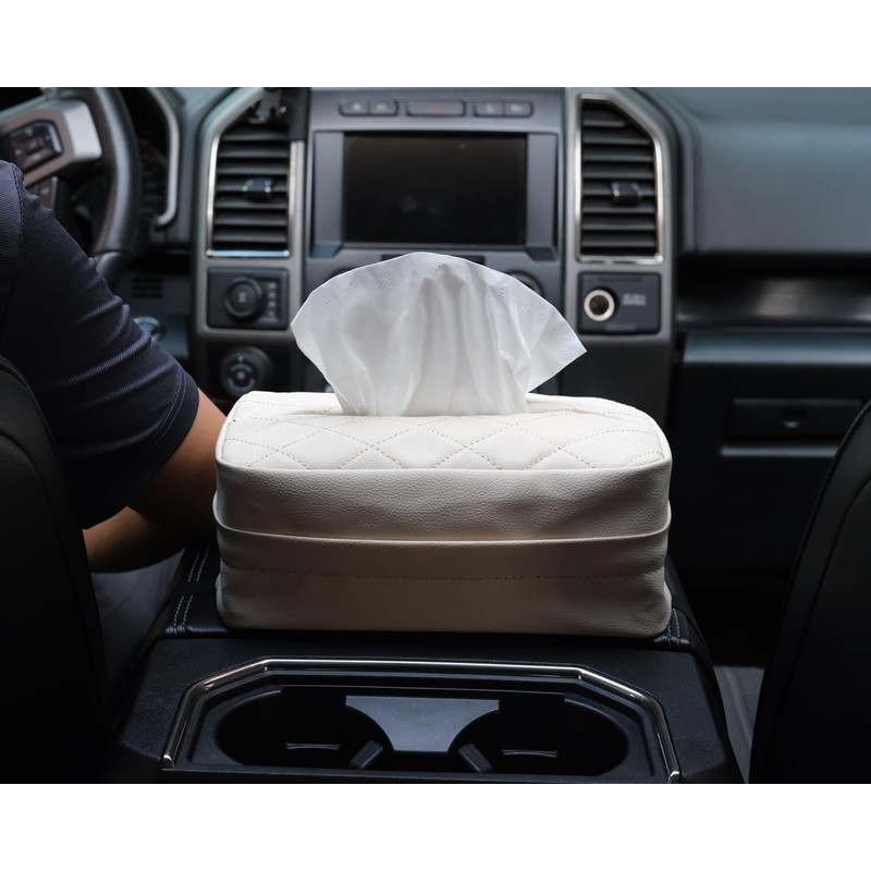 SENYAZON Car Standard Tissue Holder, 120 Tissues Box Cover for