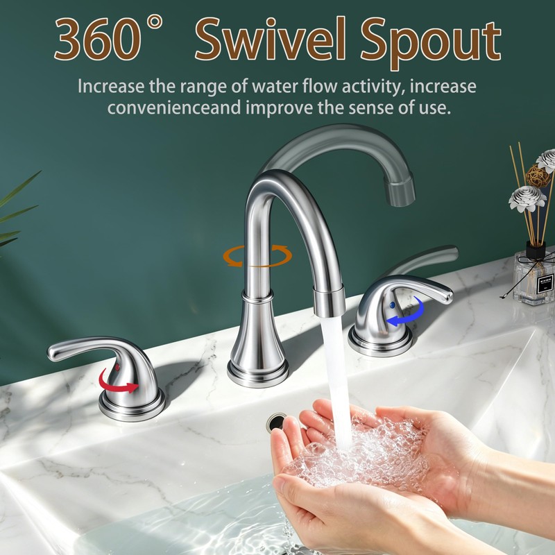 Bathroom Sink Faucet FRANSITON Centerset 8 Inch 2 Handle Bathroom