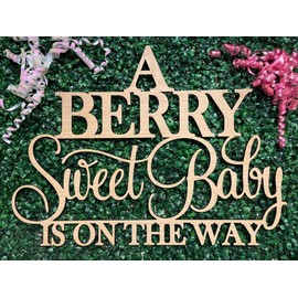 A Berry Sweet Baby is on the way Sign for for Backdrop,Baby Shower Wall Decorations for Berry Birthday Decor,Strawberry Theme Backdrop
