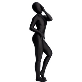 [Zentai Dreamer] ZD33F Classic Lycra Standard Size Full Body Tights Zentai No Measurement Needed Black, Black, XL