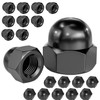 Qrity 20 Pcs Acorn Cap Nuts, M3 Black Carbon Steel