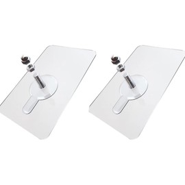 10Pcs Adhesive Wall Hanger Hooks, No Drilling Sticker Hanging Nails Hook Holder Screws for Kitchen Bathroom Storage Room Tile Wall (0.7" Screw, Square-2.3"x2.3")