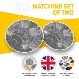 2 x 30cm Vinyl Stickers - Plane Airplane Engine Plane Pilot Decals 43375