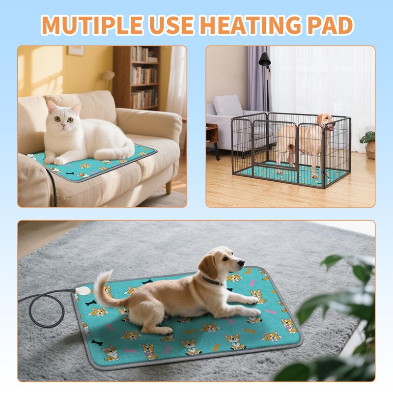 Large Pet Heating Pad (30x47in) Temperature Adjustable Dog Cat Heating