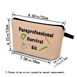 YULUENZE Paraeducator Makeup Bag Toiletry Organizer ZipperPouch Paraprofessional Survival Kit Small Cosmetic Bag Appreciation Present for Women Teacher Counselor Teaching Assistant