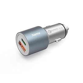 Hama Car Fast Charger, 1x USB-C PD, 1x USB-A QC, 38W Metal