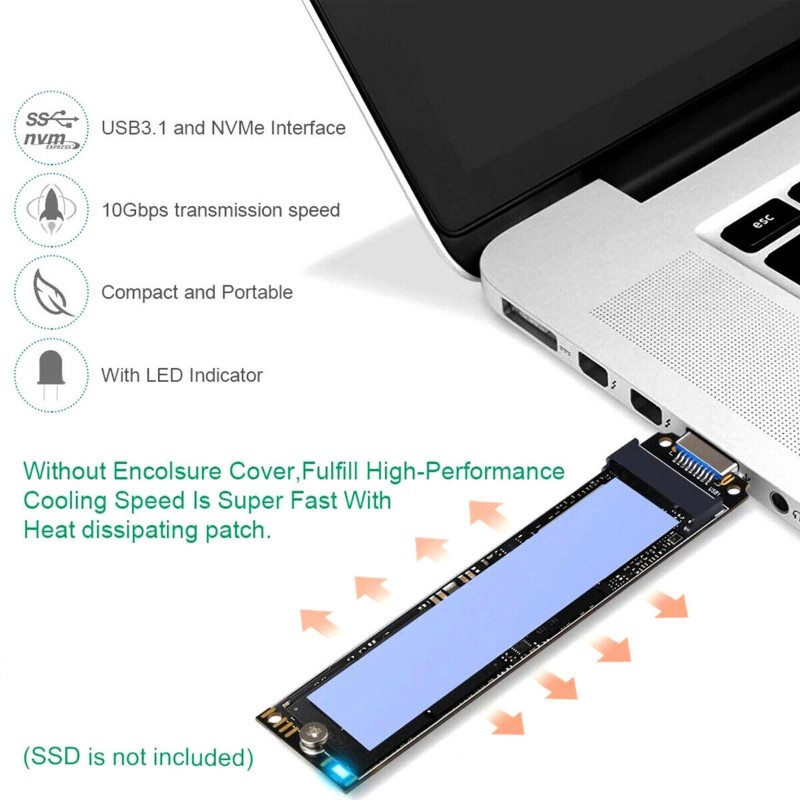 Unbranded M.2 NVME SSD to USB 3.1 Adapter Hard Drive