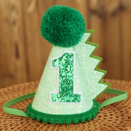 HODIHIWI Dinosaur 1st Birthday Hat Green Dino Theme First Party Decoartion Favors For Boy