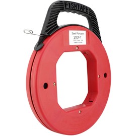 YaeKoo 200ft Length Fish Tape Reel, Spring-Steel Fishtape with 1/8"(3 mm) Width Steel Pull Line, Nylon Handle