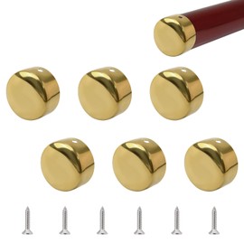UFURMATE Handrail End Cap, 6PCS 45mm/1.77" 201 Stainless Steel Round Handrail End Caps Staircase Steps Hand Rail End Cover Handrail Fittings(Gold)