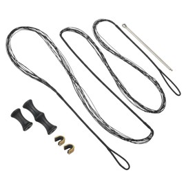 PATIKIL 56 Inch Bow String Replacement, Archery Bowstrings Accessories 12 Strands Bowstring with Finger Guard & 2 Brass Nock Points for Traditional Recurve Longbow, Black