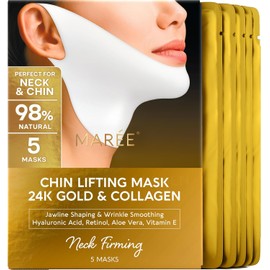 MAREE- Mascarilla reafirmante de mandíbula para mentón y cuello: la mascarilla reafirmante V Line de MAREE es perfecta para reafirmar la mandíbula. Esta mascarilla reafirmante antiarrugas de colágeno