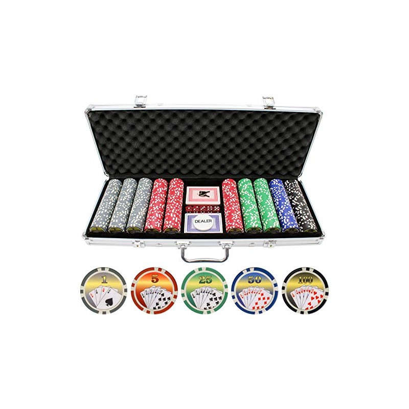 Versa Games 11.5g 500pc Royal Flush Poker Chips Set from