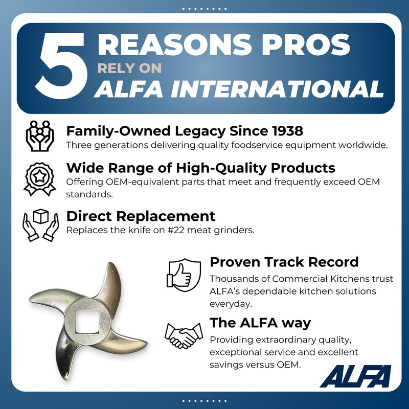 ALFA 22 KN SS Stainless Steel Meat Grinder Knife for