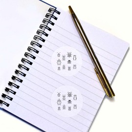 24 x 40mm Round 'Bug Pattern' Stickers (SK00015635)