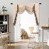 ELKCA Beige Chenille Window Curtains Valance for Living Room Waterfall