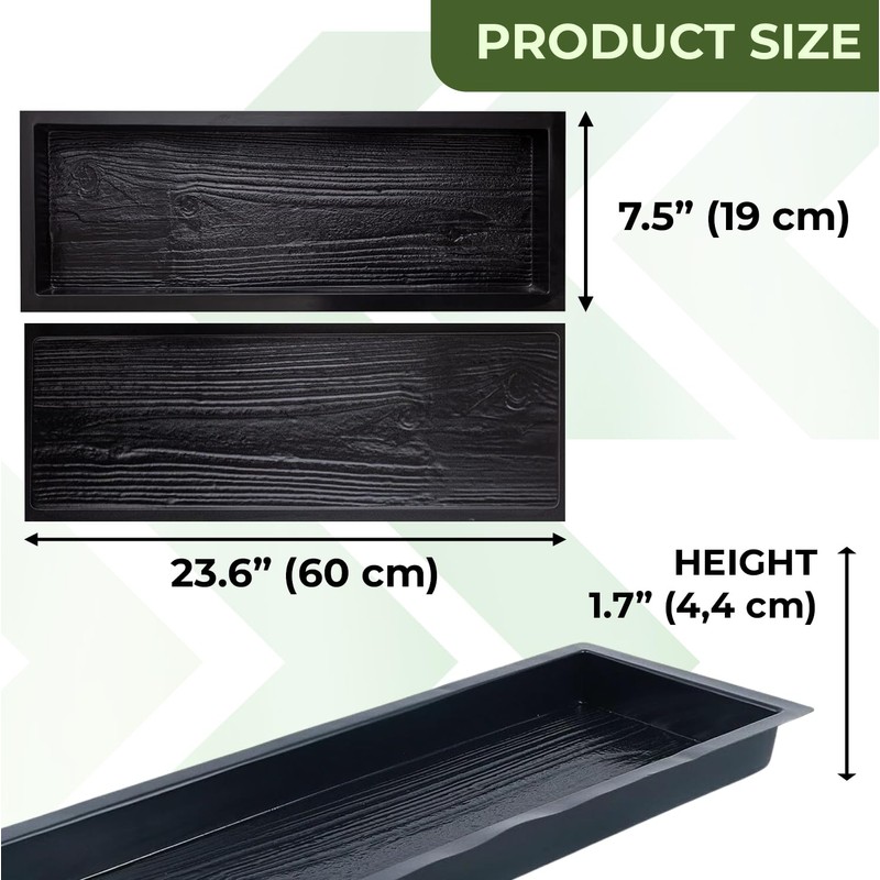 BETONEX Big DIY Precast Concrete Molds 2 pcs Wooden Pavers