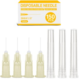 150 Pack 30 Ga 0.5 Inch Luer Lock,Lab Accessories, Industrial Dispensing Accessories, Individually Packaged