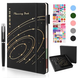 Agenda 2026, Cuadernos A5 Con Funda De Piel, Hermoso Cuaderno Pautado Con Caja De Regalo, Bolígrafo y Recambio, Planificador Diario Es Adecuado Para La Oficina, La Escuela y El Hogar