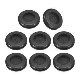 uxcell 8Pcs Rubber Grommets 13/16" (20mm) Drill Hole, 9/16" (15mm) ID Double Sided Hole Plugs Ring Gasket for Firewall Cable Wire Protecting, Black