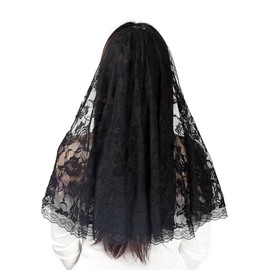 Manfnee Spanish Style Lace Veil Traditional Vintage Inspired Mantilla Veil Latin Mass Head Covering